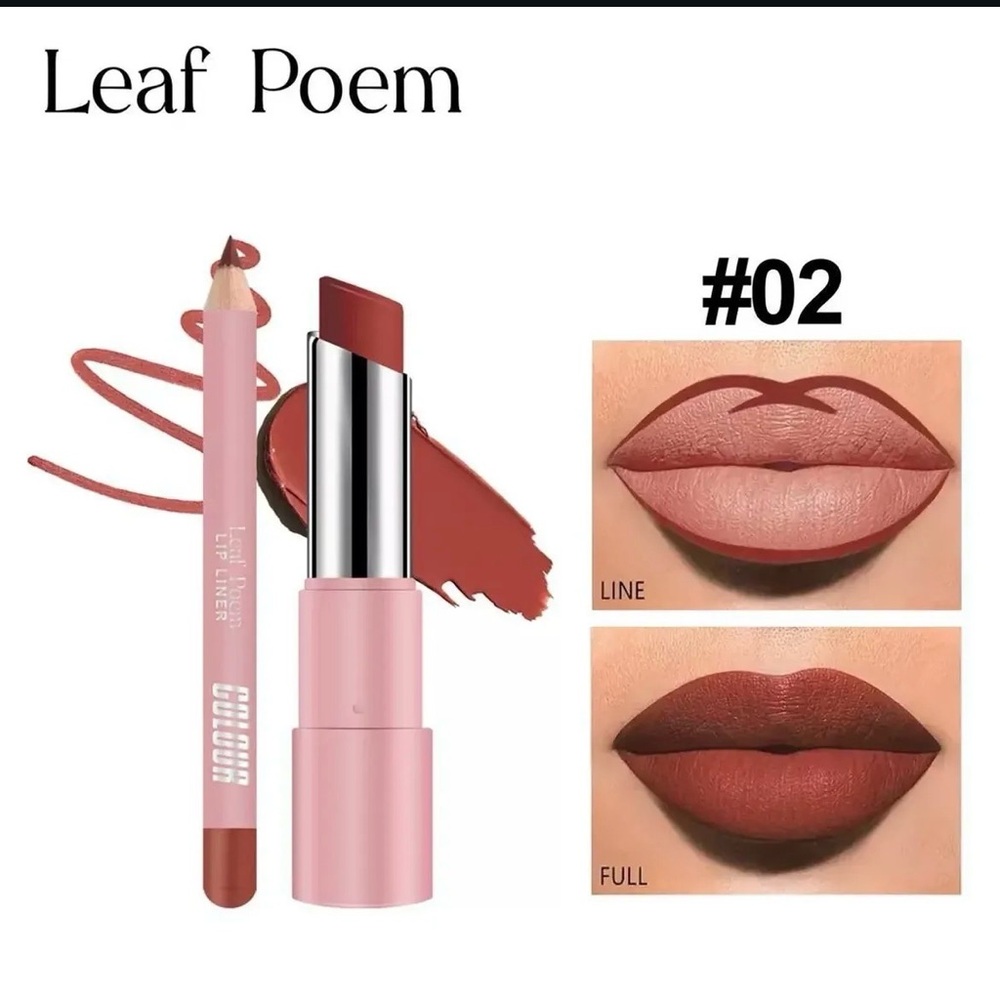TikTok Famous- Leaf Poem 02  Lip Kit- Lip Liner & Lipstick M236